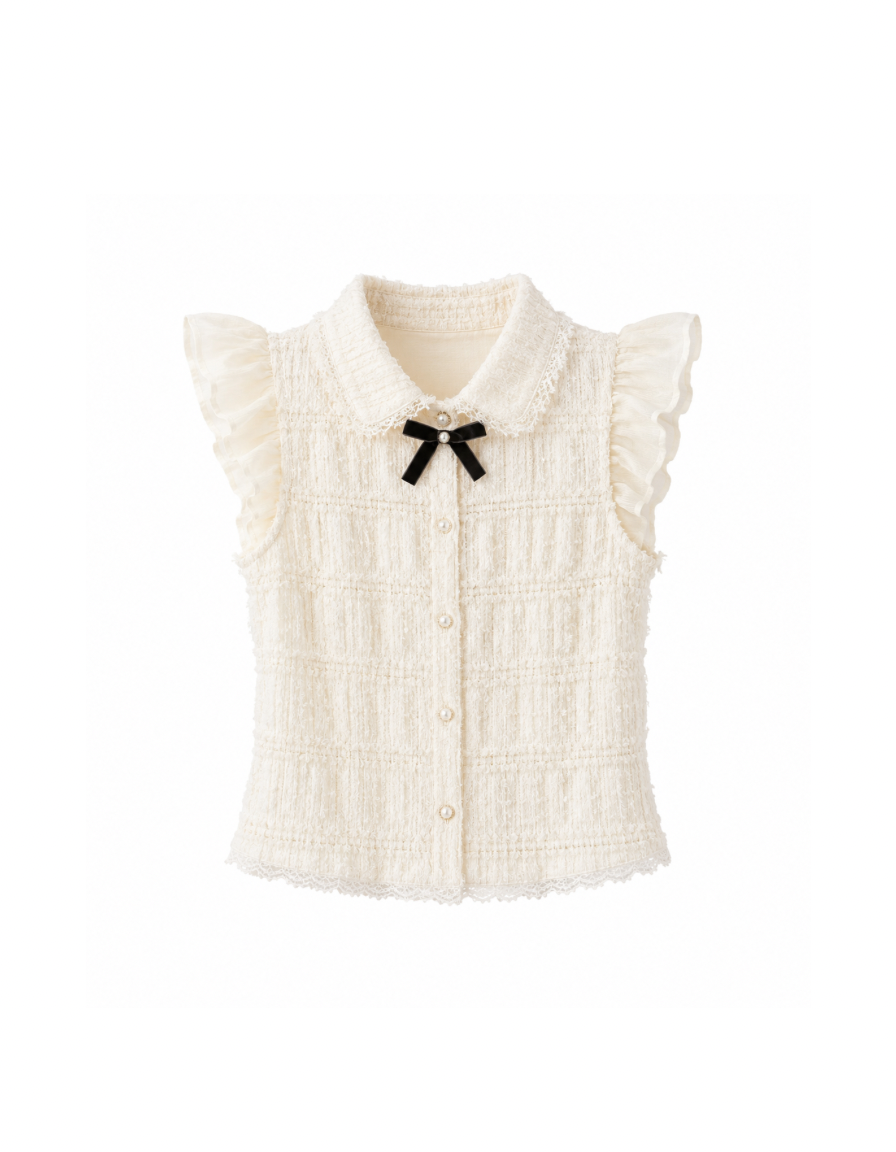 Noir Ribbon Lace Top