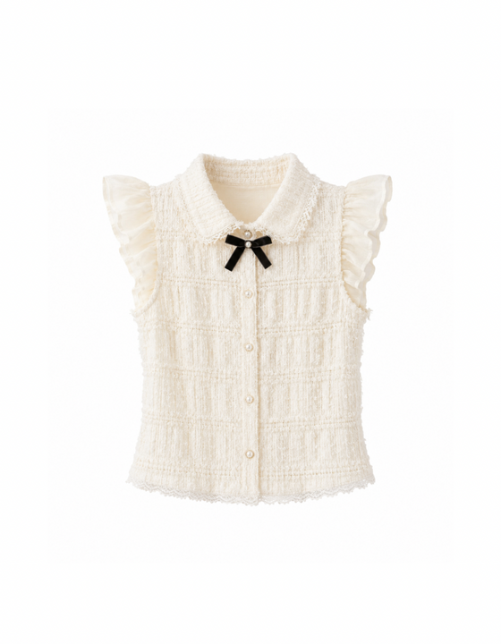 Noir Ribbon Lace Top