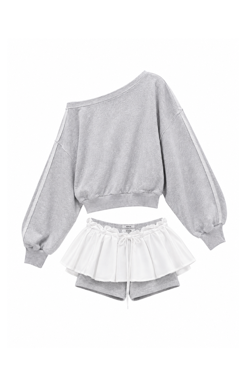 8/29 20:00~販売開始 Nuage One Shoulder Set-up ニュアージュワンショルセットアップ RE-10198