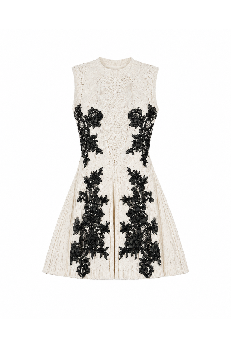 【予約販売】Élise Lace Knit Onepeace エリーゼレースニットワンピ RE-10195