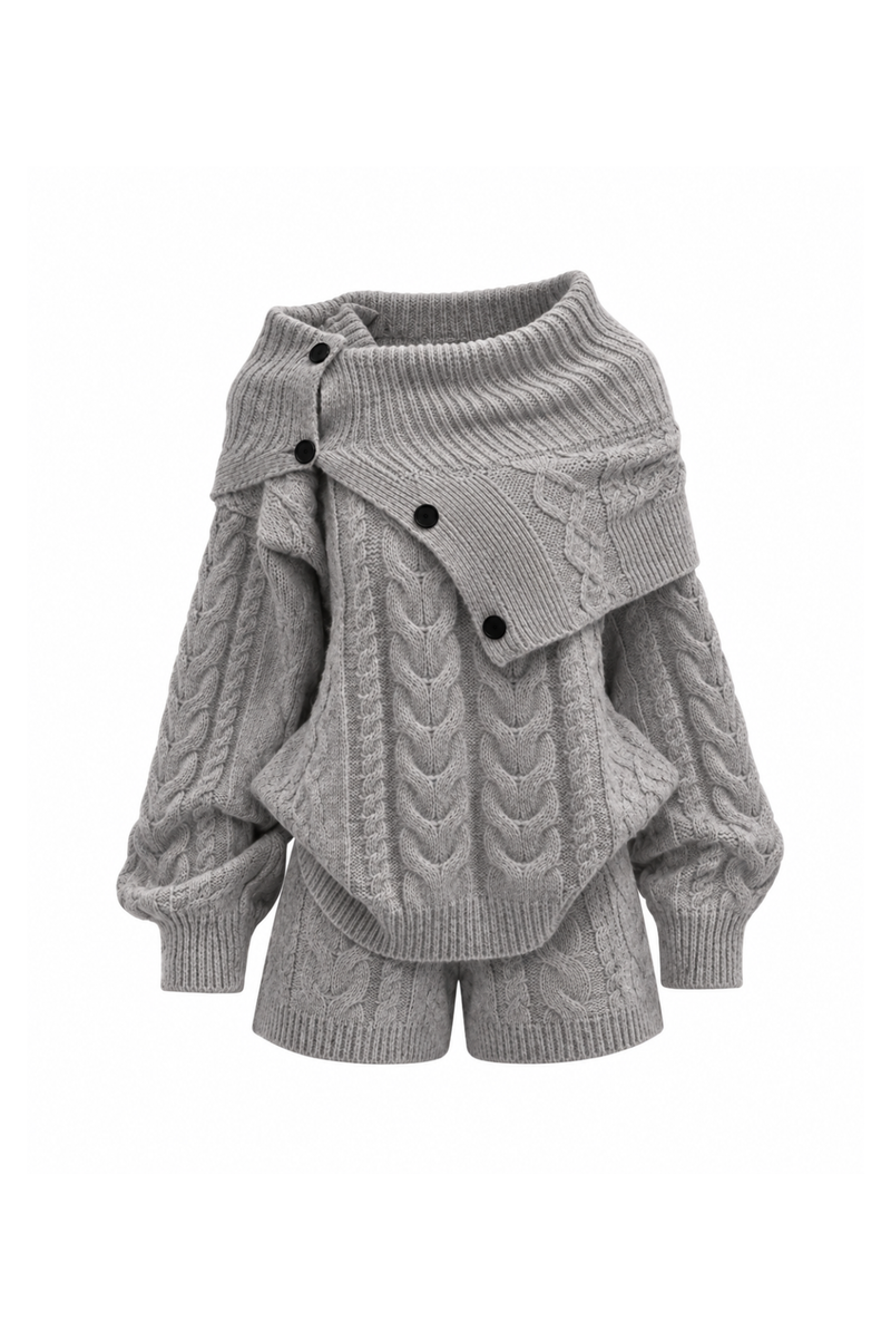 Neige Shawl Knit Set-up ネージュショールニットセットアップ RE-10205