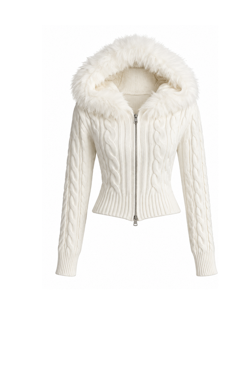 Miel Hoodie Zip Knit Cardigan ミエルフーディージップニットカーデ RE-10224