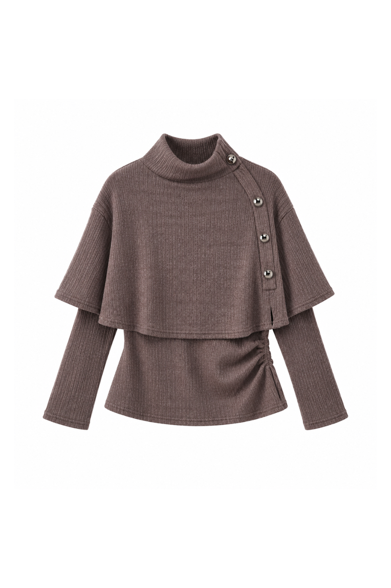 Capucine Cape Layered Knit Tops カプシーヌケープレイヤードニットトップス RE-10214