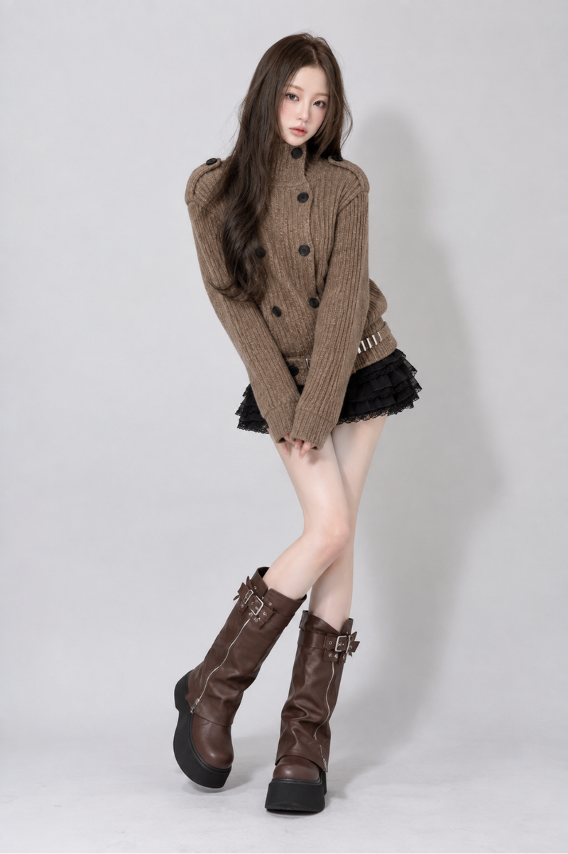 Cannelle Retro Highneck Knit カネルレトロハイネックニット RE-10207