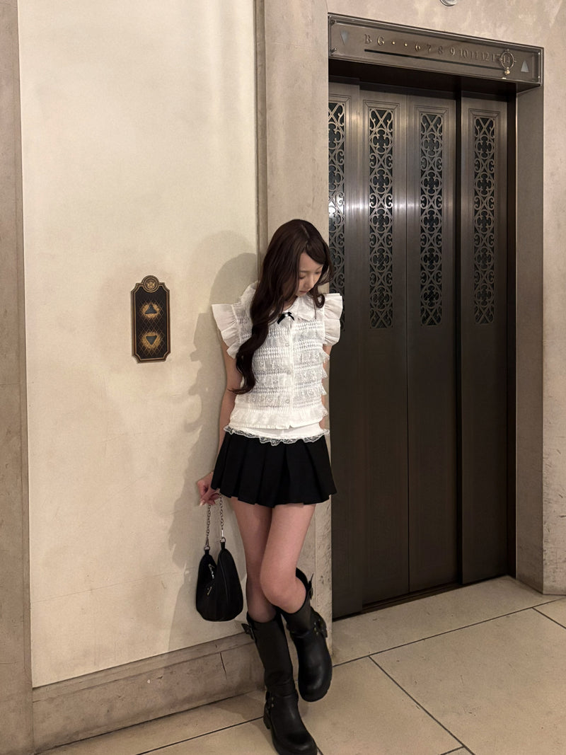 Noir Ribbon Lace Tops ノワールレースタンクトップ RE-10148