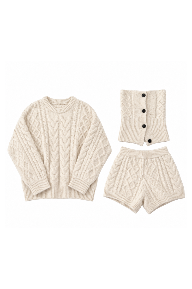 Neige Shawl Knit Set-up ネージュショールニットセットアップ RE-10205