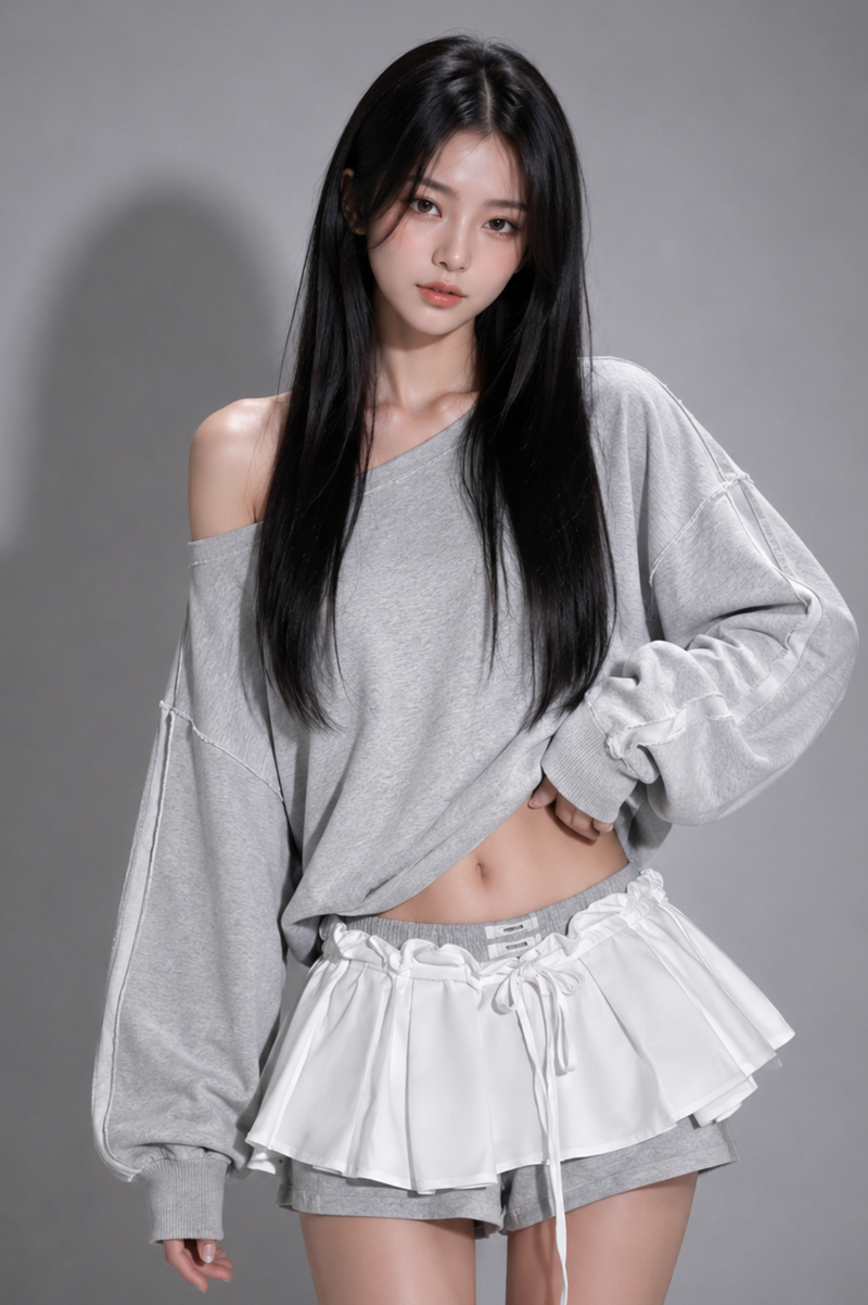 8/29 20:00~販売開始 Nuage One Shoulder Set-up ニュアージュワンショルセットアップ RE-10198