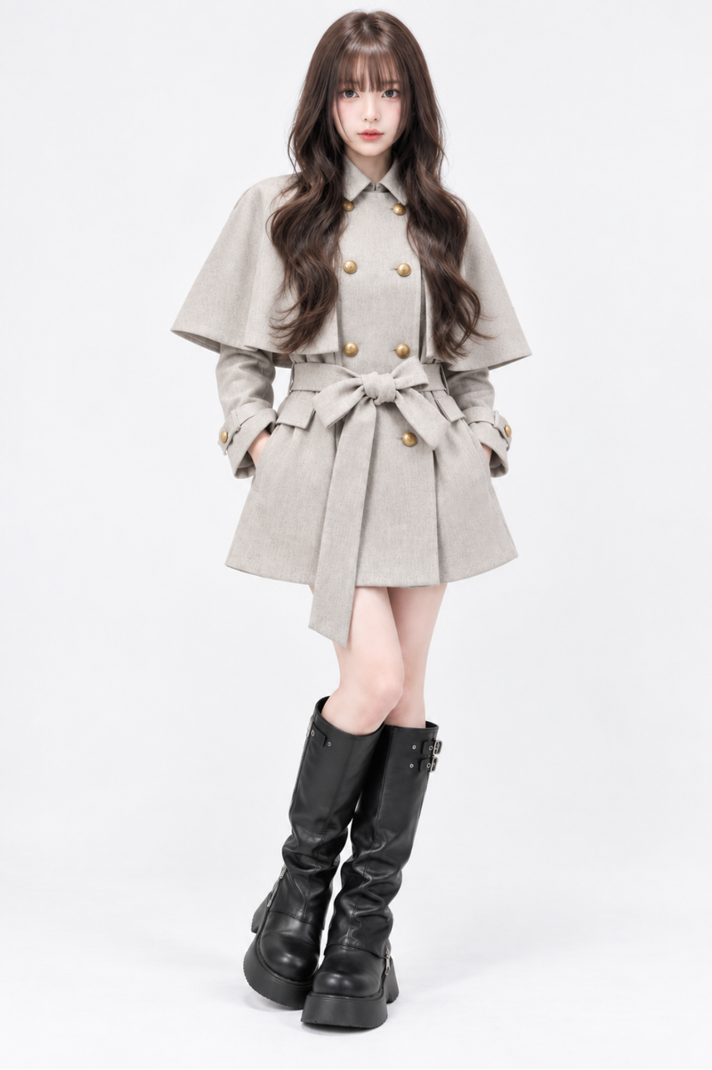 Lumière Cape Short Trench リュミエールケープショートトレンチ RE-10220