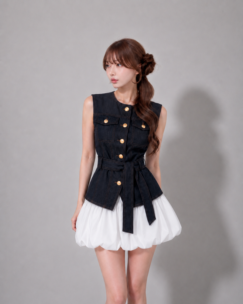 Laguna Buckle Denim Tops ラグーナデニムトップス RE-10194