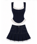 [先行予約販売] Frill Denim Setupフリルデニムセットアップ RE-10179