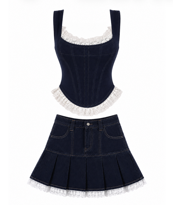 Frill Denim Setup