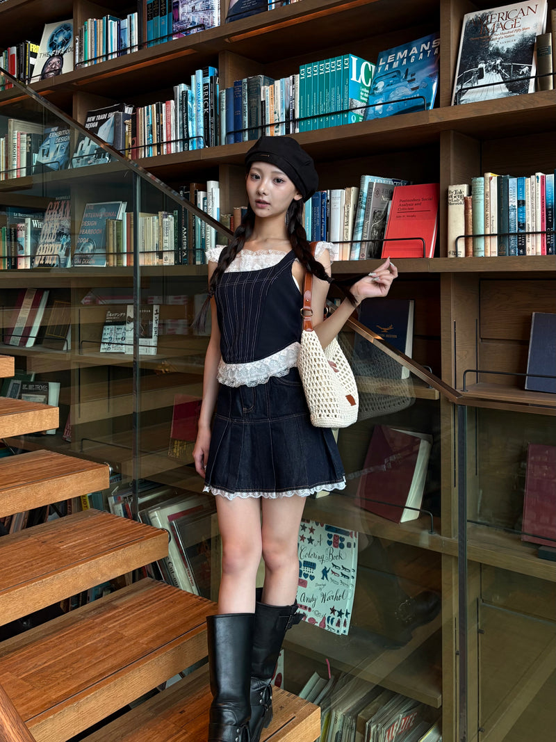 [先行予約販売] Frill Denim Setupフリルデニムセットアップ RE-10179