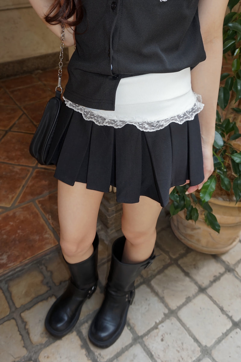 Lace Layer Pleated Skirt レースプリーツスカート RE-10140