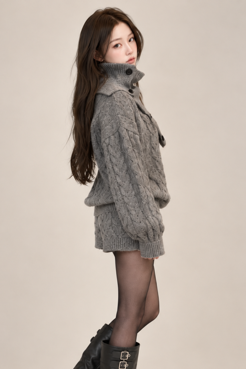 Neige Shawl Knit Set-up ネージュショールニットセットアップ RE-10205