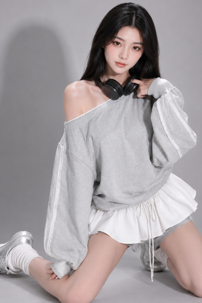8/29 20:00~販売開始 Nuage One Shoulder Set-up ニュアージュワンショルセットアップ RE-10198