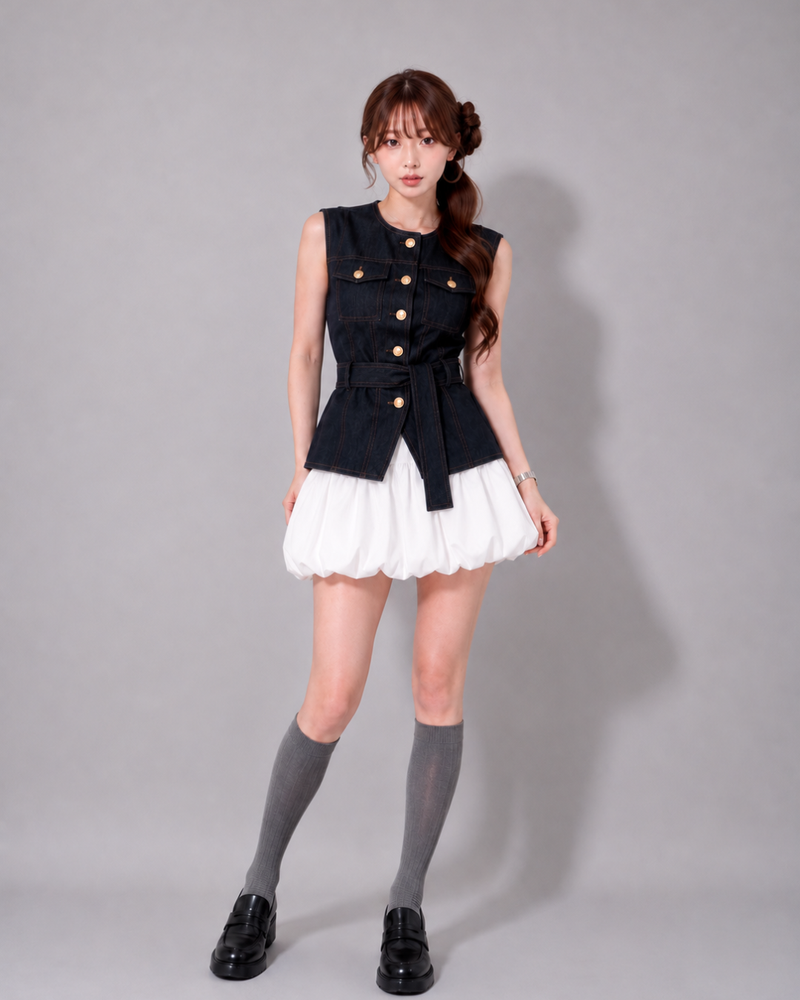 Laguna Buckle Denim Tops ラグーナデニムトップス RE-10194