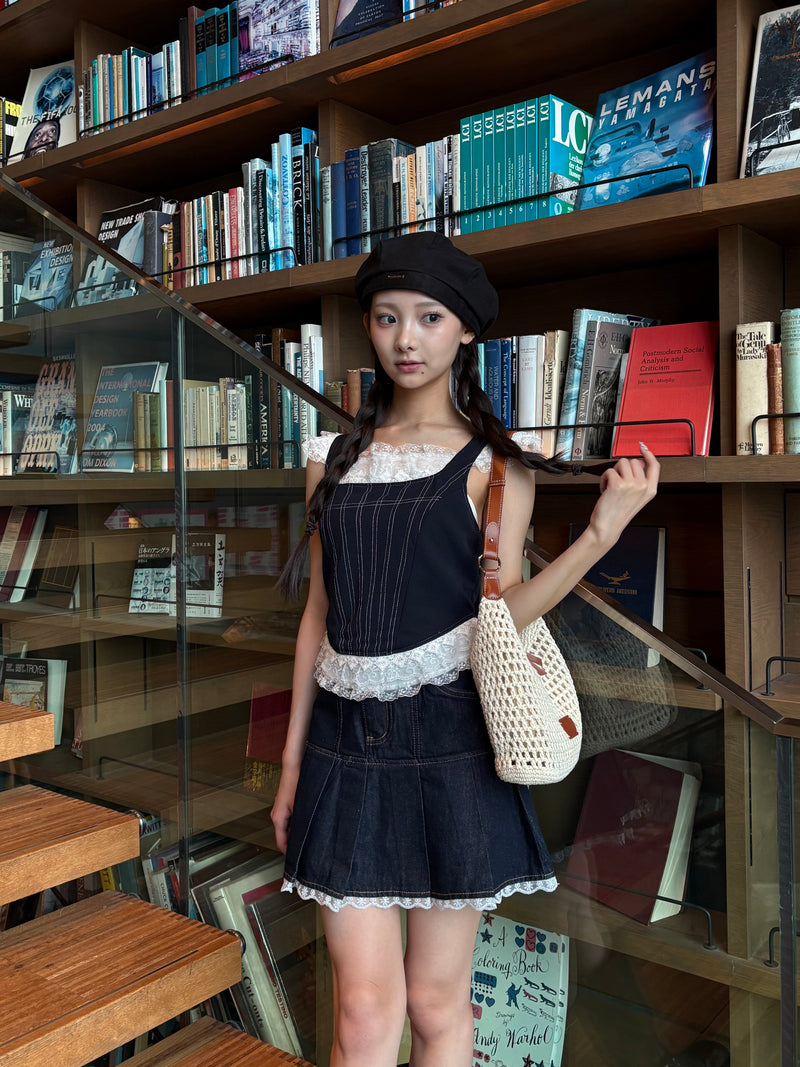 [先行予約販売] Frill Denim Setupフリルデニムセットアップ RE-10179