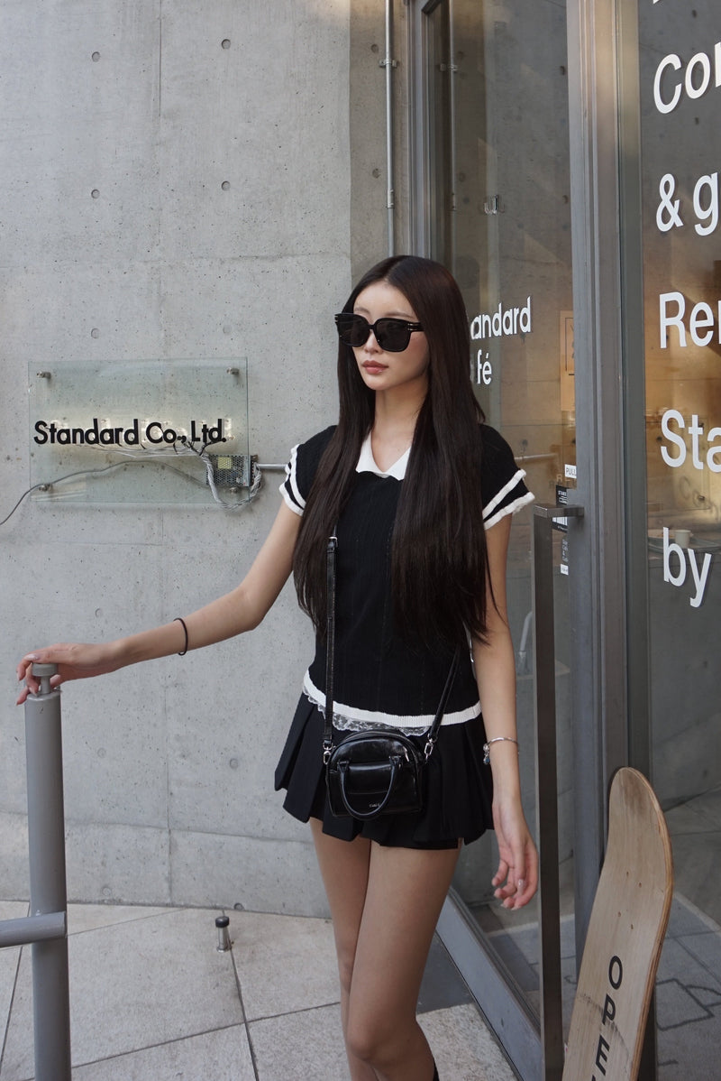 6/13 20:00~ Amélie Ribbed Collar Top リブカラーニット RE-10128