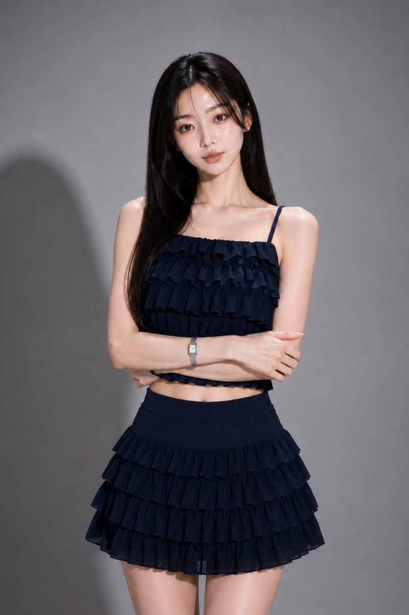 【予約販売】Navy Muse Frill Set-up ネイビーフリルセットアップ RE-10193