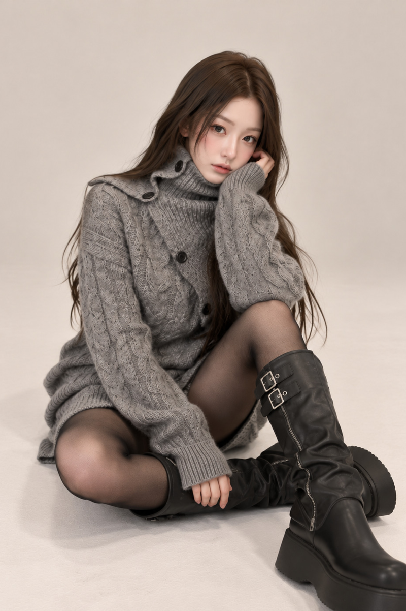 Neige Shawl Knit Set-up ネージュショールニットセットアップ RE-10205