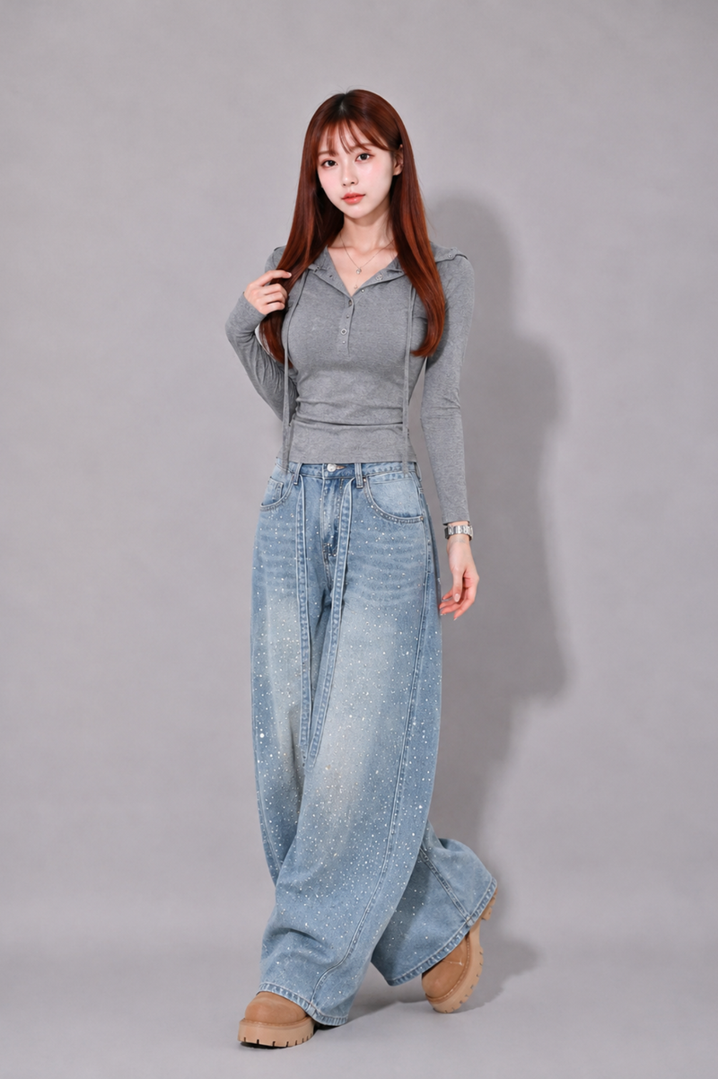 Étoile Bijou Wide Denim エトワールビジューデニム RE-10196