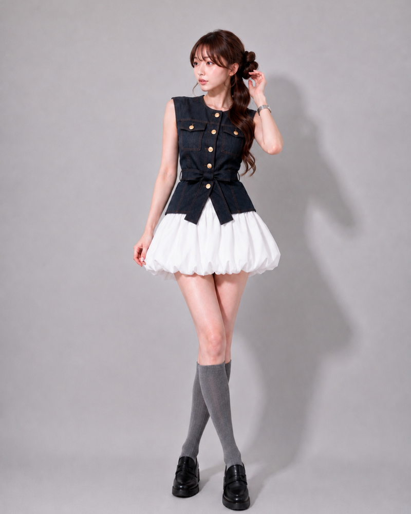 Laguna Buckle Denim Tops ラグーナデニムトップス RE-10194