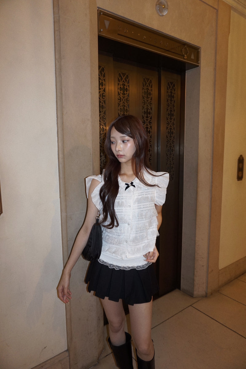 Noir Ribbon Lace Tops ノワールレースタンクトップ RE-10148
