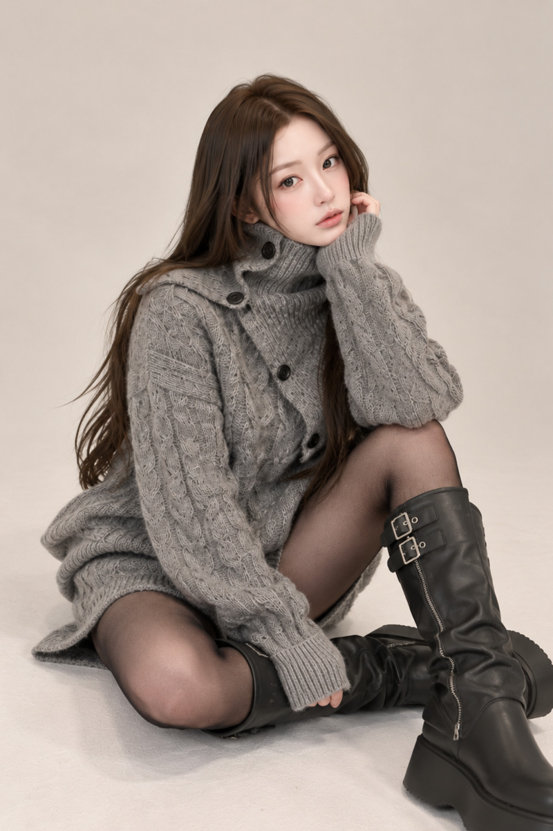 Neige Shawl Knit Set-up ネージュショールニットセットアップ RE-10205
