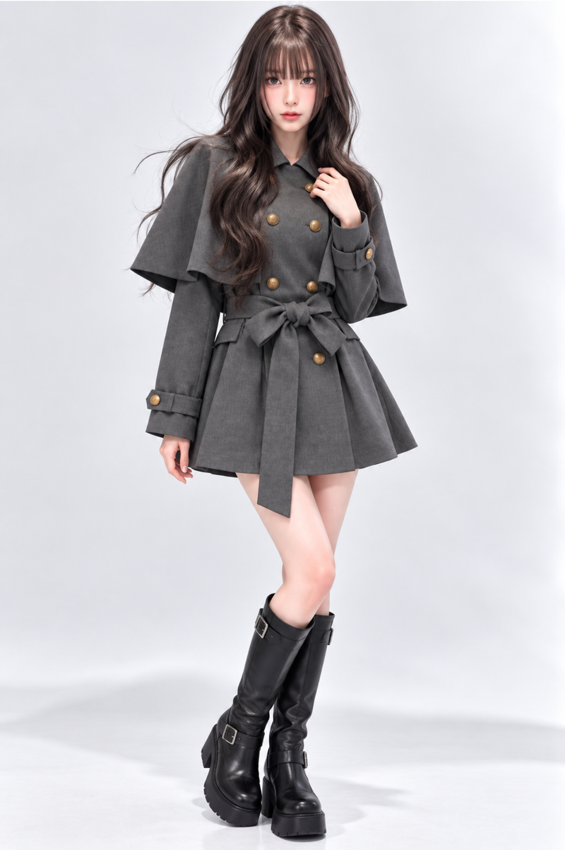 Lumière Cape Short Trench リュミエールケープショートトレンチ RE-10220