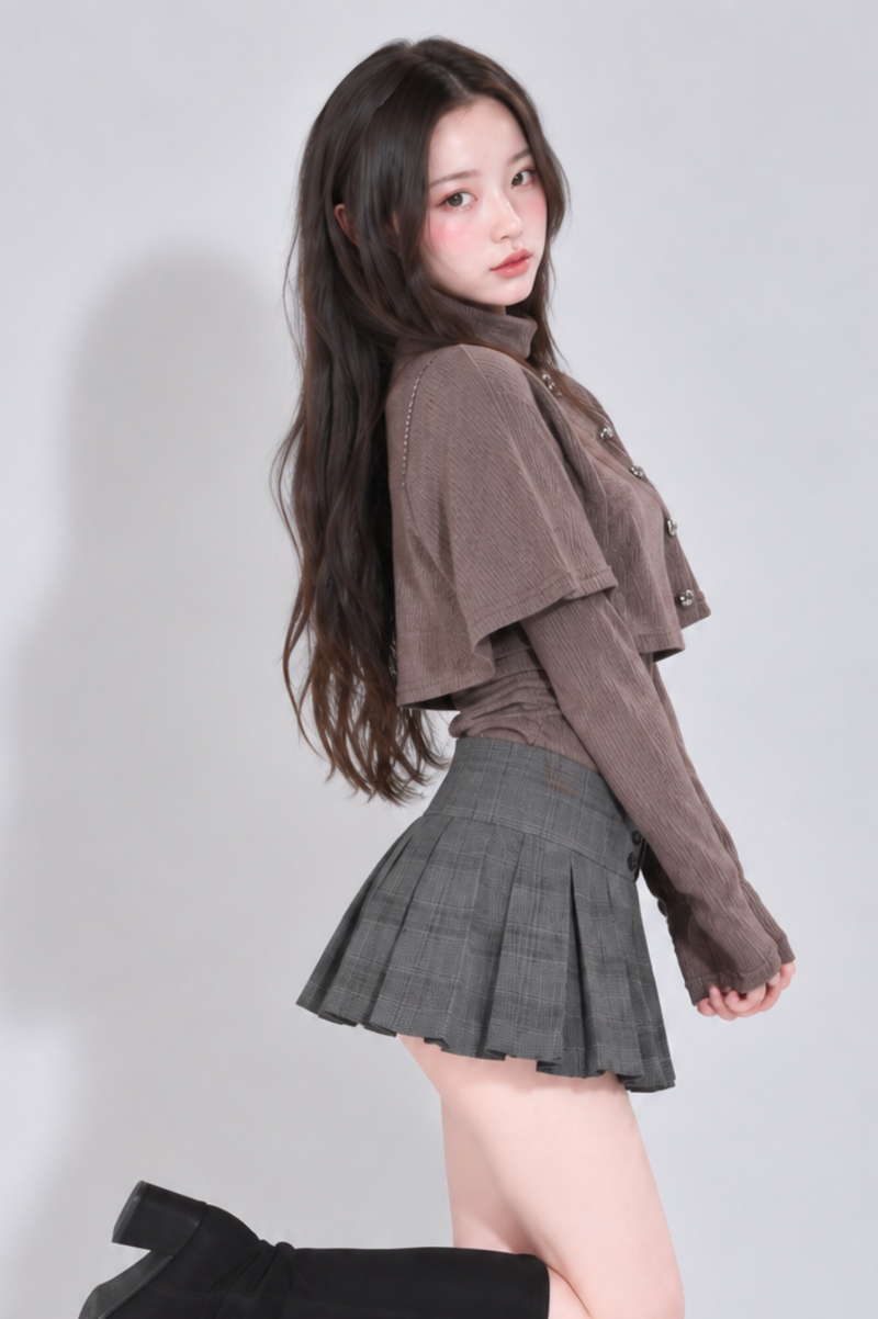 Capucine Cape Layered Knit Tops カプシーヌケープレイヤードニットトップス RE-10214