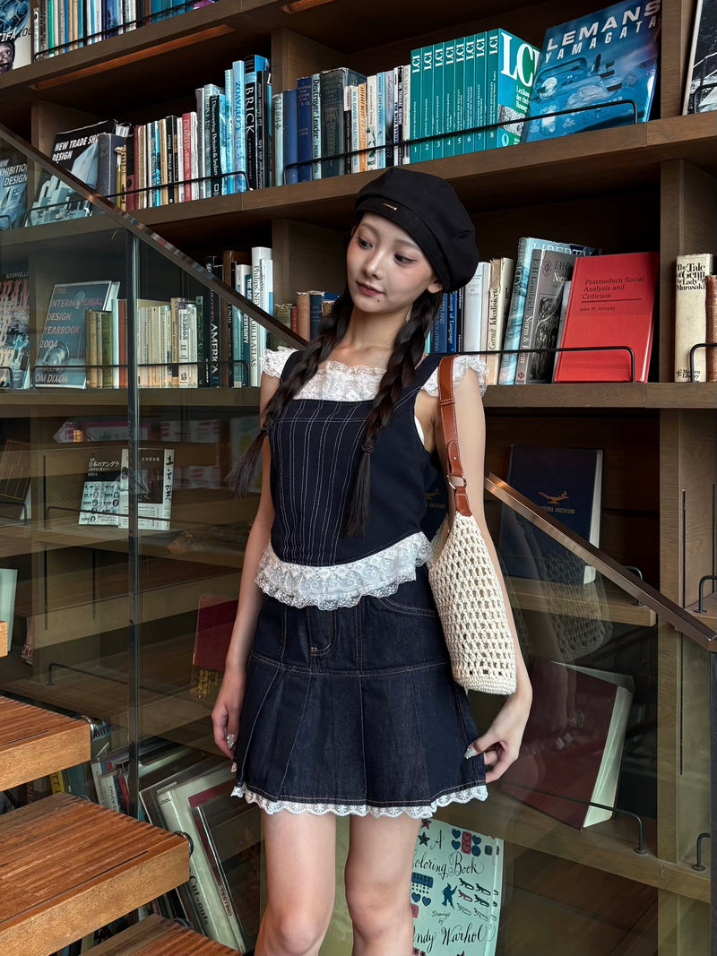 [先行予約販売] Frill Denim Setupフリルデニムセットアップ RE-10179