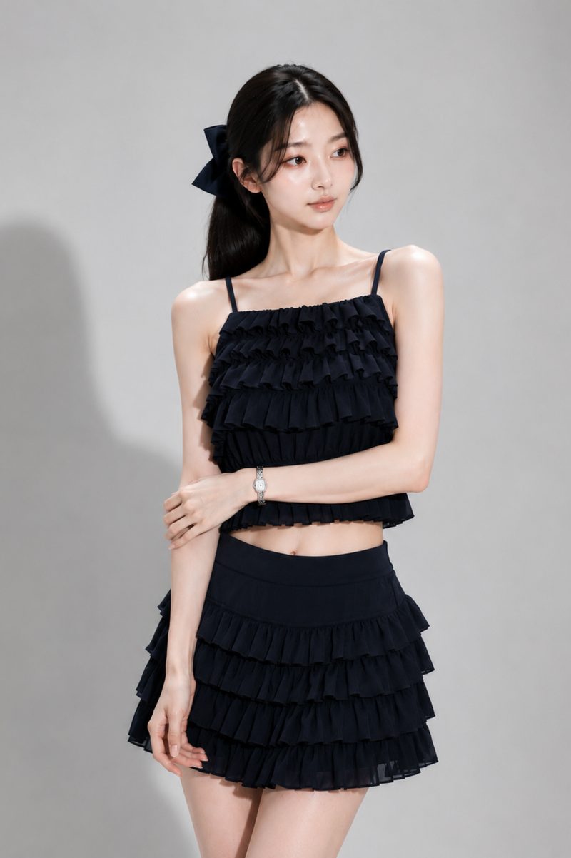 【予約販売】Navy Muse Frill Set-up ネイビーフリルセットアップ RE-10193