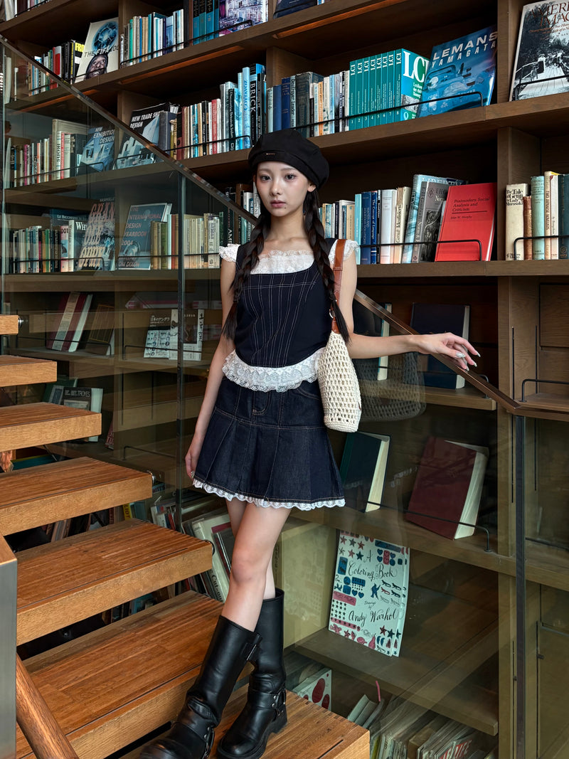 [先行予約販売] Frill Denim Setupフリルデニムセットアップ RE-10179