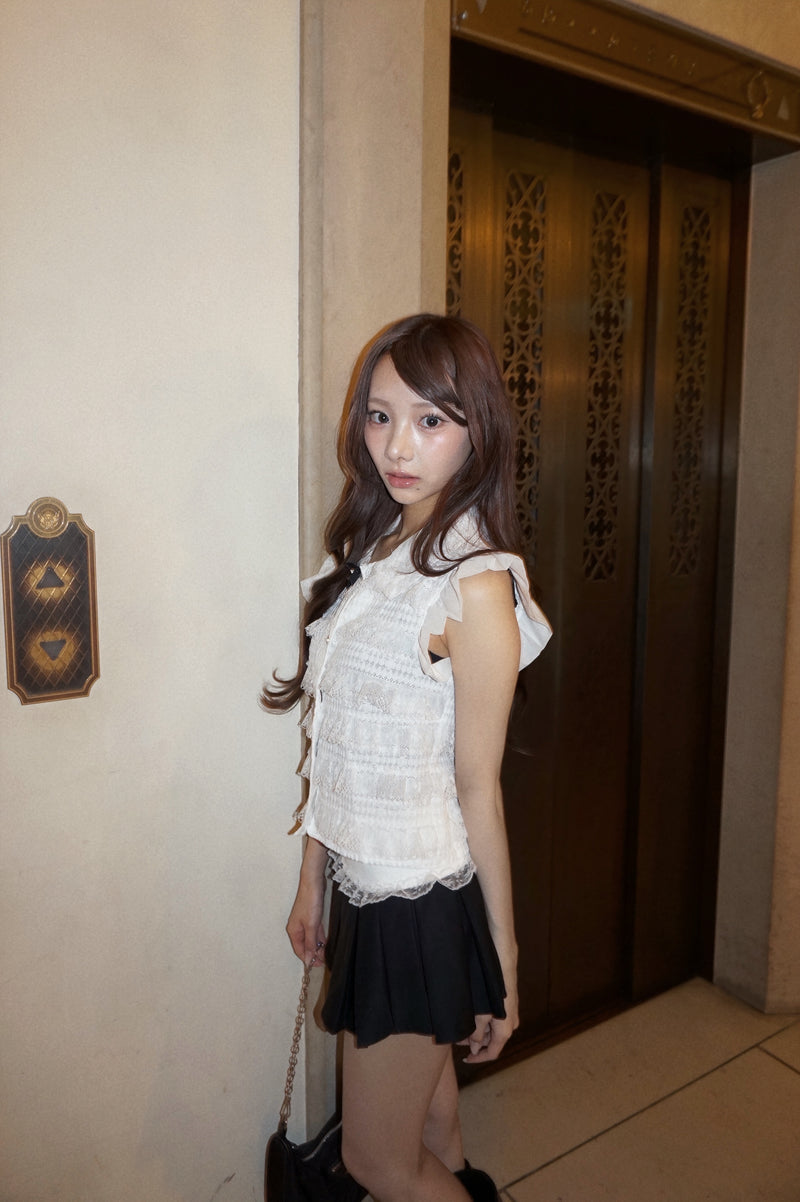 Noir Ribbon Lace Tops ノワールレースタンクトップ RE-10148