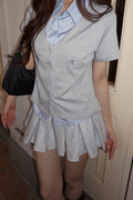 Lace Layer Pleated Skirt レースプリーツスカート RE-10140